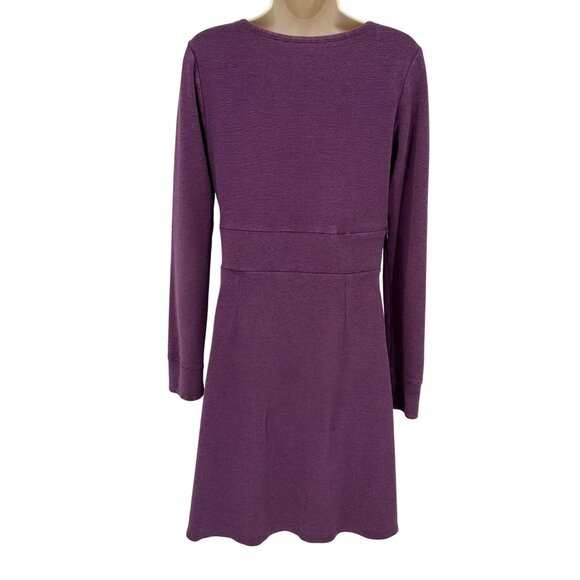 Horny Toad Womens Purple Tomboy Faux Wrap Tencel Blend Long Sleeve Dress Size M - Picture 3 of 10